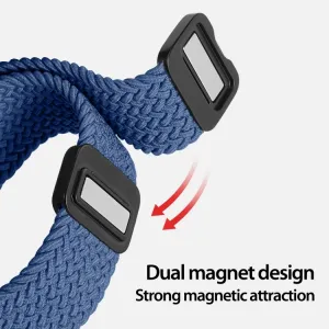 DUX BRAIDED Nylonový remienok pre Apple Watch 10 / 11 42mm tmavomodrý