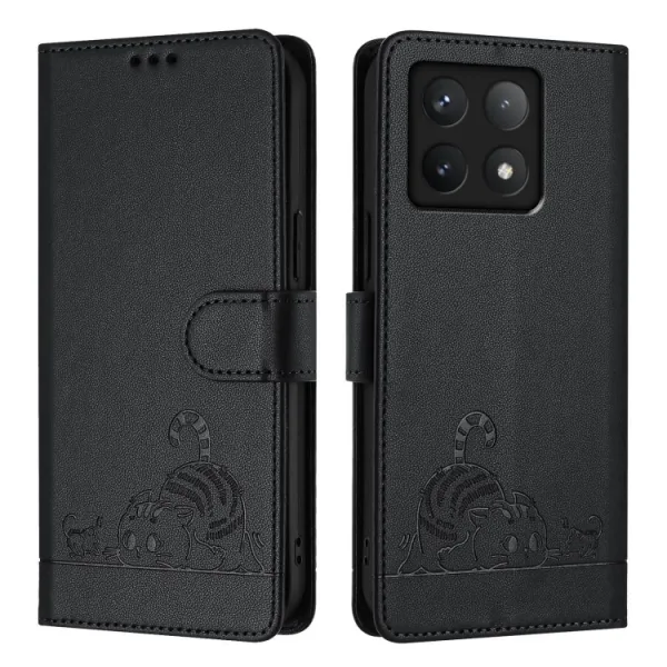ART CAT Peňaženkový obal s remienkom pre Xiaomi 14T čierny