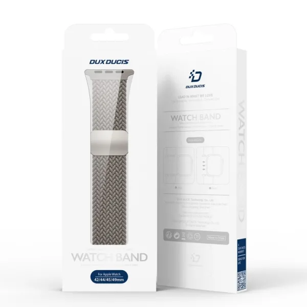 DUX BRAIDED Nylonový remienok pre Apple Watch 10 / 11 46mm šedý