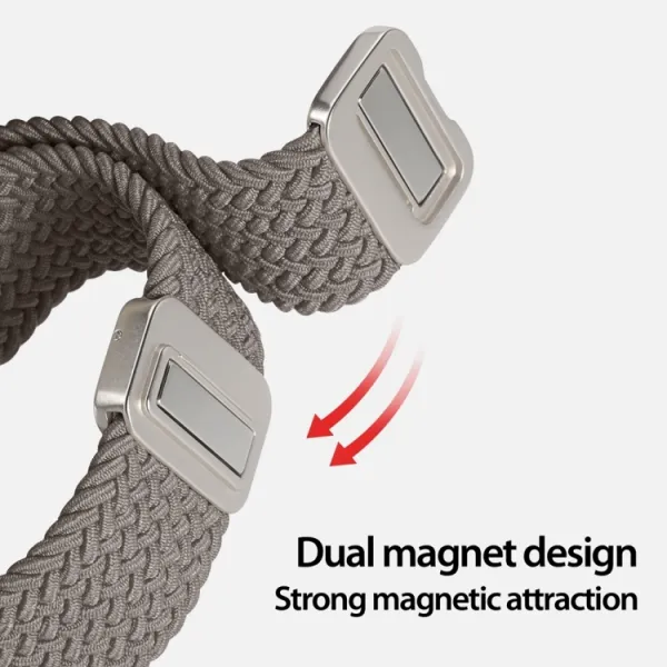 DUX BRAIDED Nylonový remienok pre Apple Watch 10 / 11 46mm šedý