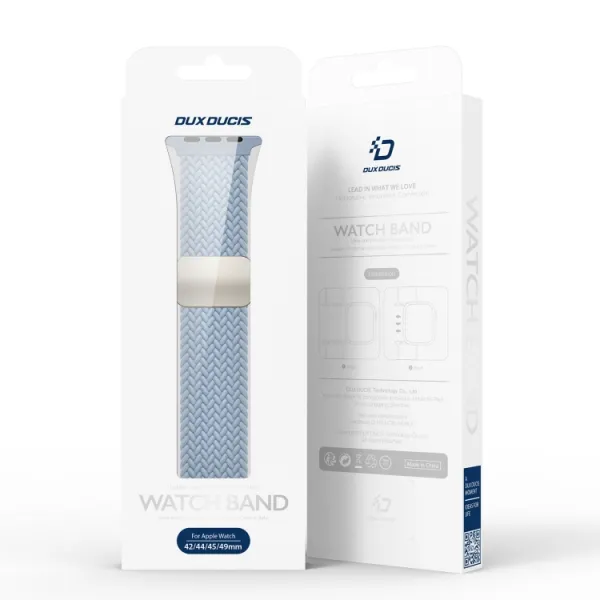 DUX BRAIDED Nylonový remienok pre Apple Watch 10 / 11 42mm svetlomodrý