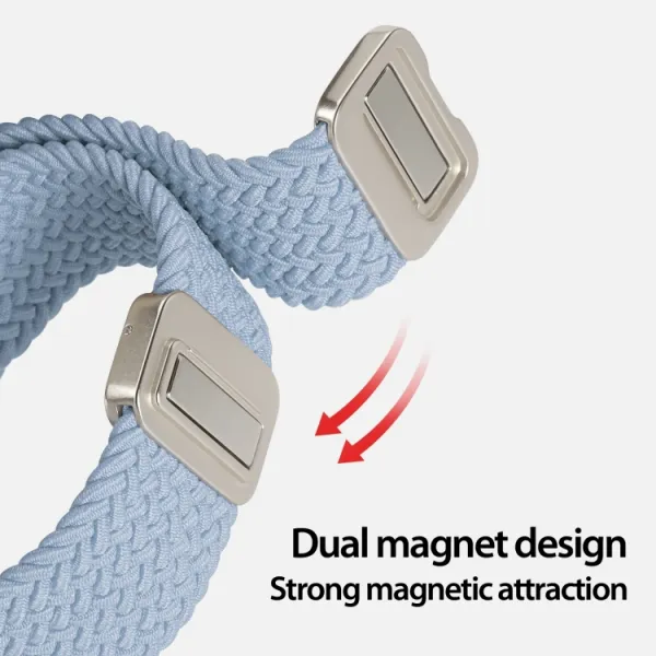 DUX BRAIDED Nylonový remienok pre Apple Watch 10 / 11 42mm svetlomodrý