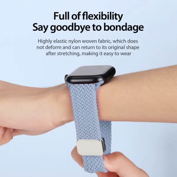 DUX BRAIDED Nylonový remienok pre Apple Watch 10 / 11 42mm svetlomodrý