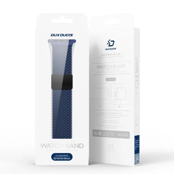 DUX BRAIDED Nylonový remienok pre Apple Watch 10 / 11 42mm tmavomodrý