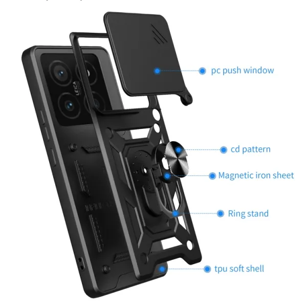 RING CAMERA Kryt s držiakom pre Xiaomi 14T zelený