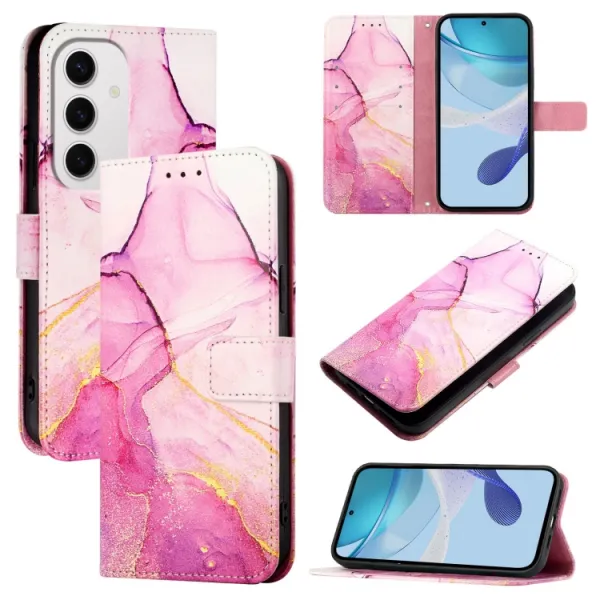 ART MARBLE Peňaženkový kryt pre Samsung Galaxy S24 FE 5G PINK