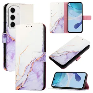 ART MARBLE Peňaženkový kryt pre Samsung Galaxy S24 FE 5G WHITE PURPLE