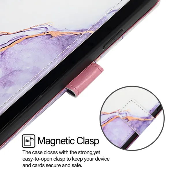 ART MARBLE Peňaženkový kryt pre Infinix Smart 8 WHITE PURPLE