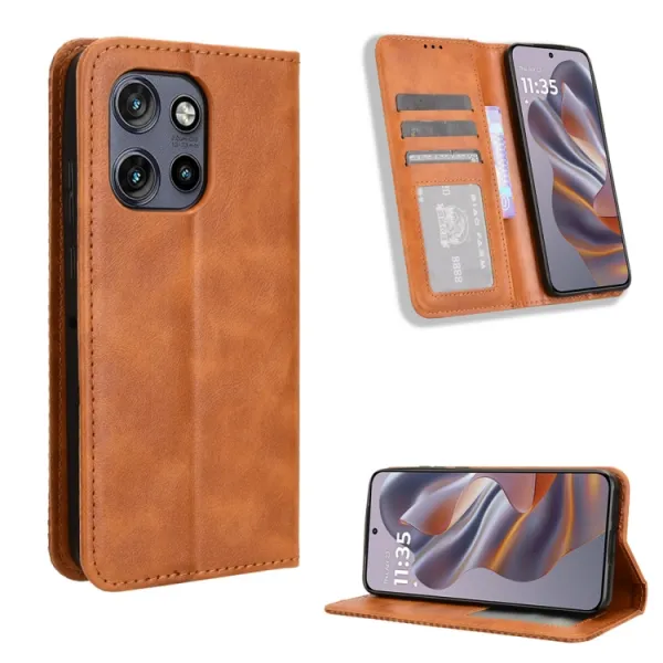 BUSINESS Peňaženkový kryt pre Motorola Edge 60 Neo / 50 Neo / ThinkPhone 25 hnedý