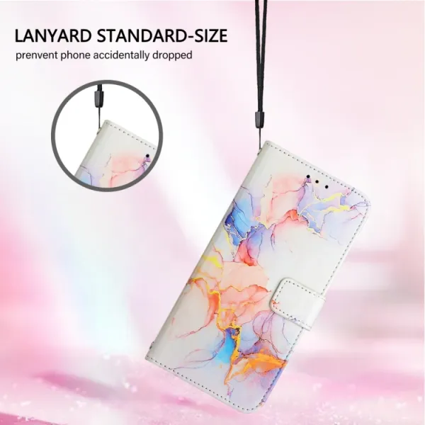ART MARBLE Peňaženkový kryt pre Infinix Smart 8 WHITE ORANGE