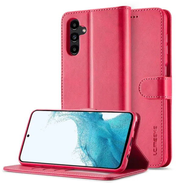 IMEEKE Peňaženkový obal pre Samsung Galaxy S24 FE 5G ružový