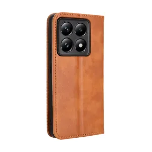 BUSINESS Peňaženkový kryt pre Xiaomi 14T Pro hnedý