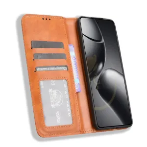 BUSINESS Peňaženkový kryt pre Xiaomi 14T Pro hnedý