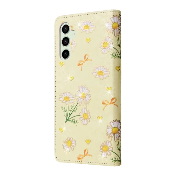FLOWERY Peňaženkové puzdro pre Samsung Galaxy S24 FE 5G DAISY