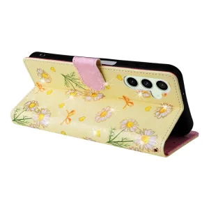 FLOWERY Peňaženkové puzdro pre Samsung Galaxy S24 FE 5G DAISY