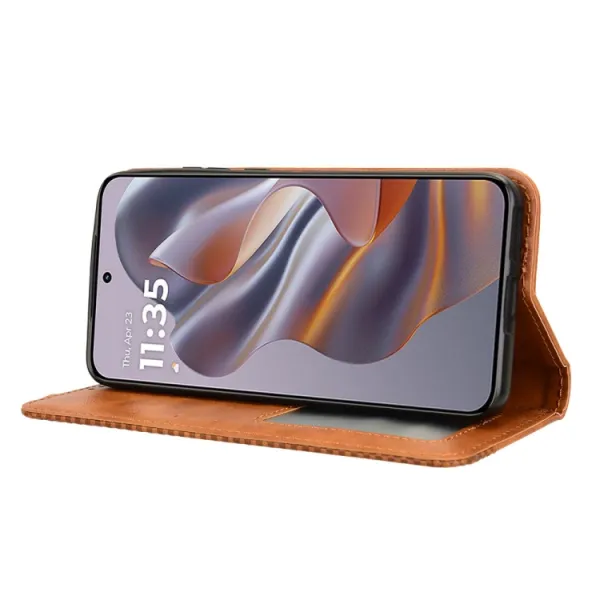 BUSINESS Peňaženkový kryt pre Motorola Edge 60 Neo / 50 Neo / ThinkPhone 25 hnedý