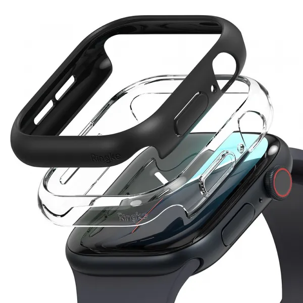 RINGKE SLIM 2-PACK Ochranné obaly pre Apple Watch 10 / 11 42mm čierny + priehľadný