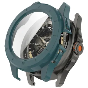 PC FULL COVER Plastový kryt so sklom pre Xiaomi Watch S4 Sport tmavozelený