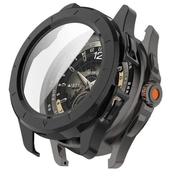 PC FULL COVER Plastový kryt so sklom pre Xiaomi Watch S4 Sport čierny