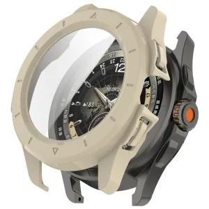 PC FULL COVER Plastový kryt so sklom pre Xiaomi Watch S4 Sport béžový