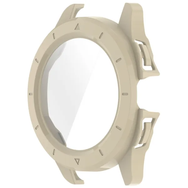 PC FULL COVER Plastový kryt so sklom pre Xiaomi Watch S4 Sport béžový