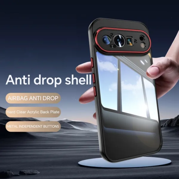 ACRYLO Ochranný kryt pre Google Pixel 9 čierny červený