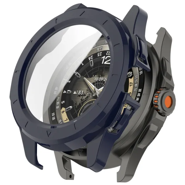 PC FULL COVER Plastový kryt so sklom pre Xiaomi Watch S4 Sport tmavomodrý