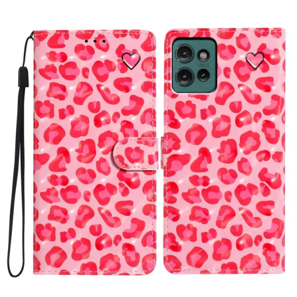 ART Peňaženkový kryt pre Motorola Edge 50 PINK LEOPARD