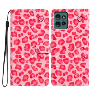 ART Peňaženkový kryt pre Motorola Edge 50 PINK LEOPARD