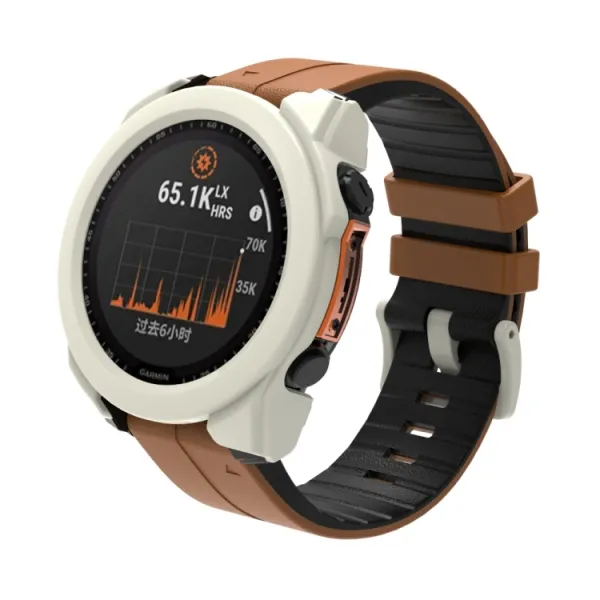 PC FULL COVER Plastový kryt so sklom pre Garmin Fenix 8 AMOLED 47mm béžový