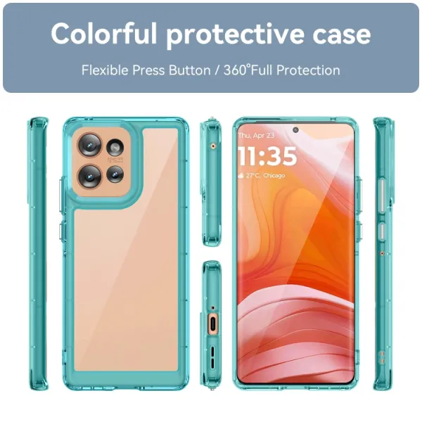 CRYSTAL Ochranný kryt pre Motorola Edge 50 tyrkysový