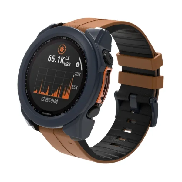 PC FULL COVER Plastový kryt so sklom pre Garmin Fenix 8 AMOLED 51mm tmavomodrý