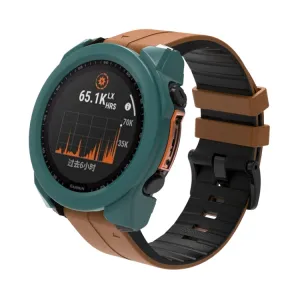 PC FULL COVER Plastový kryt so sklom pre Garmin Fenix 8 AMOLED 47mm tmavozelený