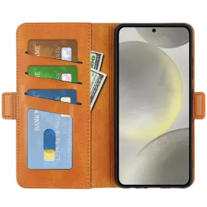 SIDE Peňaženkové puzdro pre Samsung Galaxy S24 FE 5G svetlohnedé
