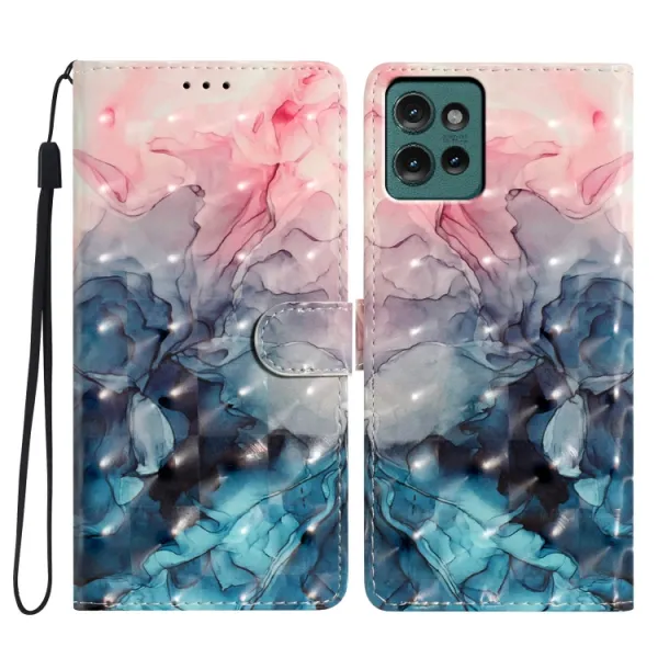 ART Peňaženkový kryt pre Motorola Edge 50 PINK BLUE MARBLE