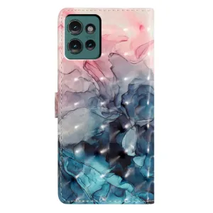 ART Peňaženkový kryt pre Motorola Edge 50 PINK BLUE MARBLE
