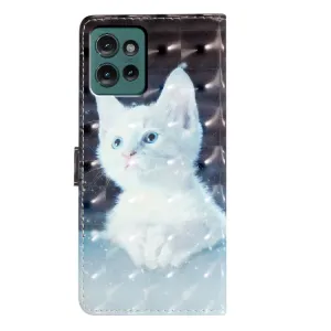 ART Peňaženkový kryt pre Motorola Edge 50 WHITE CAT