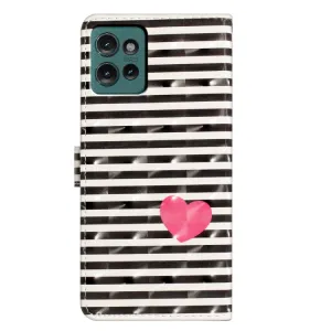 ART Peňaženkový kryt pre Motorola Edge 50 STRIPED HEART