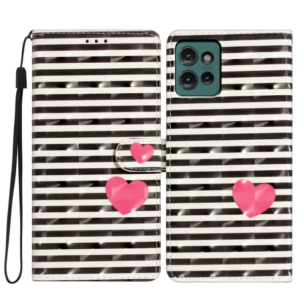 ART Peňaženkový kryt pre Motorola Edge 50 STRIPED HEART
