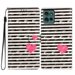 ART Peňaženkový kryt pre Motorola Edge 50 STRIPED HEART