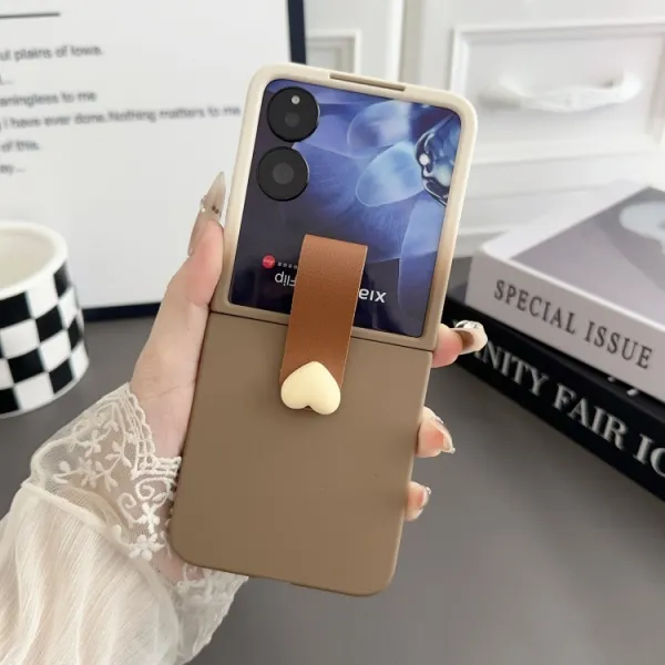 HEART RING Ochranný plastový kryt pre Xiaomi MIX Flip hnedý