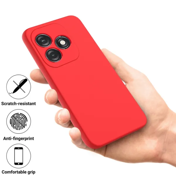 RUBBER Ochranný obal pre Tecno Spark 20 červený