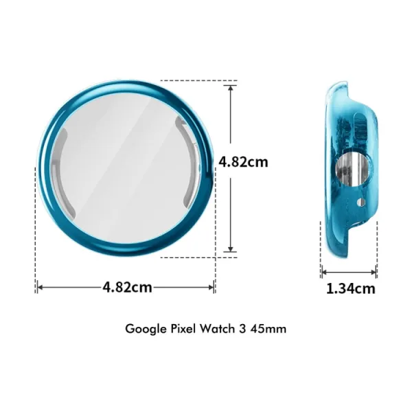 TPU FULL COVER Kryt pre Google Pixel Watch 3 45mm strieborný