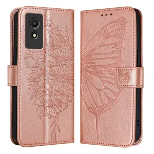 ART BUTTERFLY Peňaženkový obal pre TCL 501 ružový