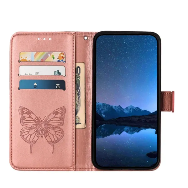 ART BUTTERFLY Peňaženkový obal pre TCL 501 ružový