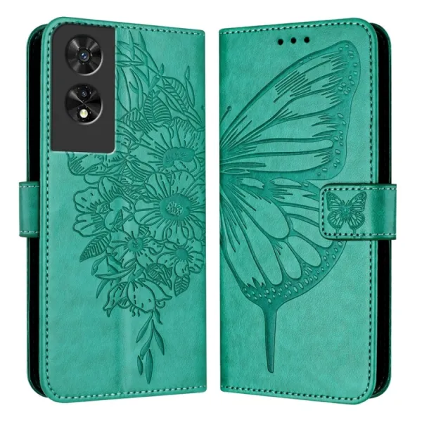 ART BUTTERFLY Peňaženkový obal pre TCL 505 zelený