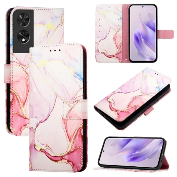 ART MARBLE Peňaženkový kryt pre TCL 505 ROSE GOLD