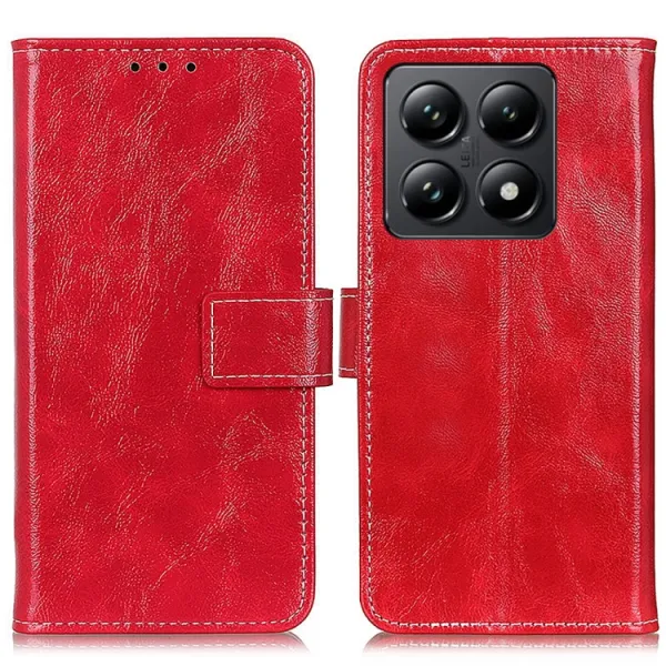 RETRO Peňaženkový obal Xiaomi 14T červený