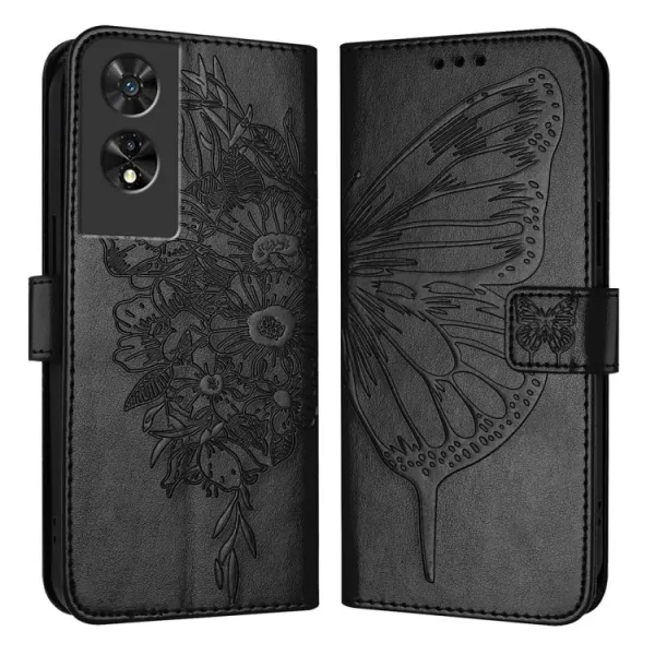 ART BUTTERFLY Peňaženkový obal pre TCL 505 čierny