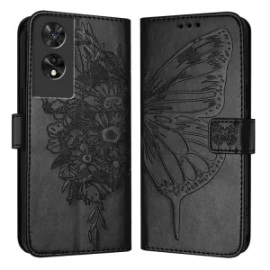 ART BUTTERFLY Peňaženkový obal pre TCL 505 čierny